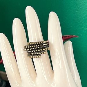 Lia Sophia Brushed Gold Textured Faux Stacking Ring